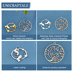 8Pcs 4 Style Ion Plating(IP) 201 Stainless Steel Pendants&nbsp;STAS-UN0033-32