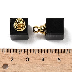 Natural Obsidian Perfume Bottle Pendants&nbsp;G-Z039-04G-03