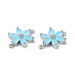Brass Pave Cubic Zirconia Connector Charms&nbsp;KK-B072-01P-06