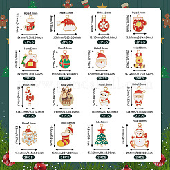 32Pcs 16 Styles Christmas Theme Alloy Enamel Pendants&nbsp;ENAM-TA0001-64