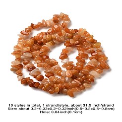 10 Strands 10 Styles Natural & Synthetic Mixed Gemstone Chip Beads Strands&nbsp;G-FS0005-89