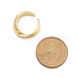 Rack Plating Brass Micro Pave Clear Cubic Zirconia Cuff Rings for Women&nbsp;RJEW-M028-114G