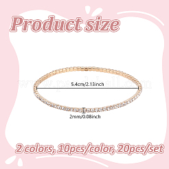 20Pcs 2 Colors Square Rhinestone Cup Chain Bracelets for Women&nbsp;BJEW-GA0001-22