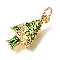 Christmas Brass Micro Pave Clear Cubic Zirconia Charms&nbsp;CU-G605-23G
