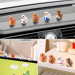30Pcs 6 Colors Opaque Resin Duck Display Decorations&nbsp;AJEW-TA0003-21
