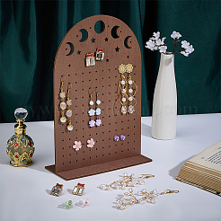 Hollow Moon Wood Earring Organizer Display Stands&nbsp;EDIS-WH0050-02A
