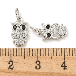 Rack Plating Brass Micro Pave Clear Cubic Zirconia Pendants&nbsp;KK-B093-02E-P