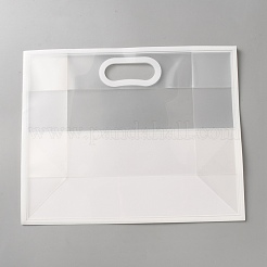 Rectangle Frosted Transparent PP Plastic Storage Bags with Die Hole Handles&nbsp;ABAG-WH0072-004A