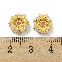 Brass Cubic Zirconia Spacer Beads&nbsp;KKB-L215-026G