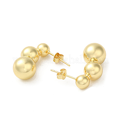 Rack Plating Brass Round Ball Dangle Stud Earrings&nbsp;EJEW-Q786-05G