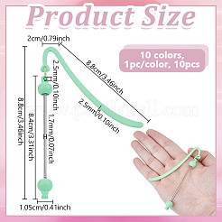 10Pcs 10 Colors ABS Plastic & Stainless Steel Beadable Bookmarks&nbsp;AJEW-NB0006-90