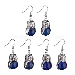 Gemstone Owl Dangle Earrings&nbsp;EJEW-A092-08P