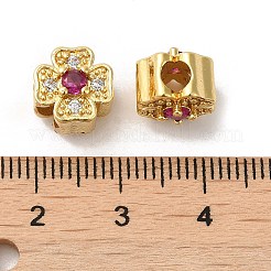 Rack Plating Brass Micro Pave Cubic Zirconia Beads&nbsp;KK-K377-03G