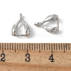 Brass Micro Pave Cubic Zirconia Ice Pick Pinch Bails&nbsp;KK-D324-34P