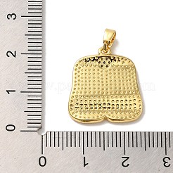 Rack Plating Brass Micro Pave Cubic Zirconia Pendants&nbsp;KK-U027-23G