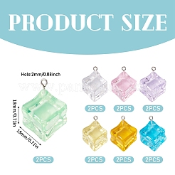 14Pcs 7 Colors Transparent Acrylic Pendants&nbsp;TACR-TA0001-78