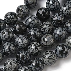 Natural Snowflake Obsidian Beads Strands&nbsp;G-F818-A10-16mm
