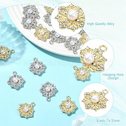20Pcs 2 Colors Flower Alloy Rhinestone Pendants&nbsp;FIND-YW0011-39