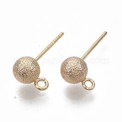 Brass Ball Stud Earring Findings&nbsp;X-KK-T048-010GB-NF