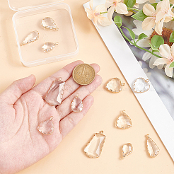 12Pcs 6 Style Clear Glass Pendants&nbsp;FIND-GO0003-63