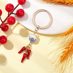 Porcelain & Alloy Enamel Keychain&nbsp;KEYC-JKC01156-02