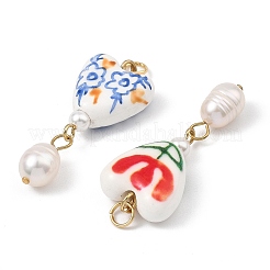 Handmade Porcelain & 304 Stainless Steel Pendants&nbsp;PALLOY-JF05559