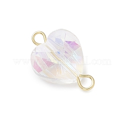 Faceted Clear Glass Connector Charms&nbsp;PALLOY-JF04115-01