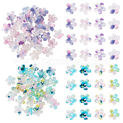 60Pcs 2 Colors Transparent Acrylic Bead Caps&nbsp;OACR-TA0004-43