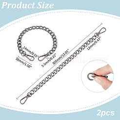 2Pcs Aluminum Curb Chain Bag Shoulder Straps&nbsp;FIND-PH0018-55B