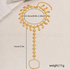 Brass Hollow Flower Tassel Anklets with Toe Chains for Women's Summer Dress&nbsp;OQ1163