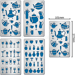 4Pcs 4 Style 304 Stainless Steel Cutting Dies Stencils&nbsp;DIY-BC0003-60