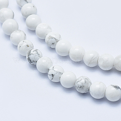 Natural Howlite Beads Strands&nbsp;X-G-P353-01-6mm