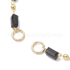 Handmade Glass Cuboid Beaded Chain Bracelet Making&nbsp;AJEW-JB01598