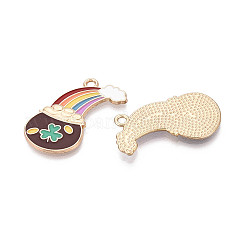 Saint Patrick's Day Alloy Enamel Pendants&nbsp;ENAM-T024-45A-G