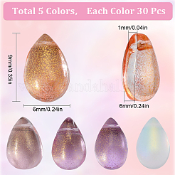 150Pcs 5 Colors Transparent Spray Painted Glass Charms&nbsp;GLAA-SC0001-93