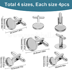 16Pcs 4 Styles 304 Stainless Steel Cuff Button&nbsp;STAS-SC0008-91