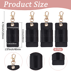 4Pcs Rectangle PU Leather Pendant Decorations&nbsp;HJEW-GF0001-78A