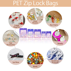 50Pcs 5 Styles Rectangle Glitter Holographic PVC Resealable Packaging Bags&nbsp;ABAG-TA0001-88