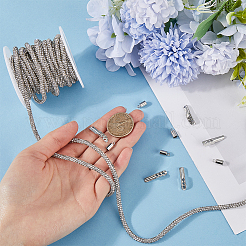 6.25 Yard Polyester Cord with Rhinestone&nbsp;DIY-GF0009-32B