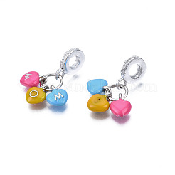 Rack Plating Alloy Enamel European Dangle Charms&nbsp;MPDL-N039-218