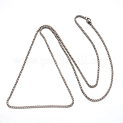 Tarnish Resistant 304 Stainless Steel Box Chain Necklaces&nbsp;STAS-L164-03P