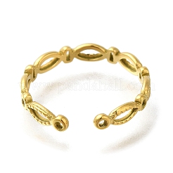 Ion Plating(IP) 304 Stainless Steel Open Cuff Ring Components&nbsp;RJEW-U017-09G