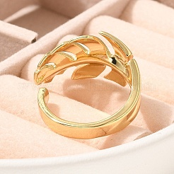 Rack Plating Brass Cuff Finger Rings for Women&nbsp;RJEW-C115-02G