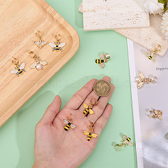 12Pcs 6 Styles Bees Alloy Enamel & Rhinestone Stethoscope Pendant Decorations&nbsp;HJEW-OC00074
