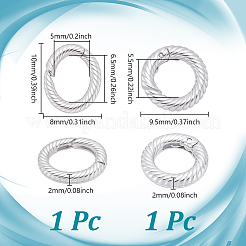 2Pcs 2 Styles 925 Sterling Silver Spring Gate Clasps&nbsp;STER-NB0001-28