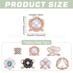 7Pcs 7 Styles Zinc Alloy Scarf Ring Clip&nbsp;AJEW-ME0002-11