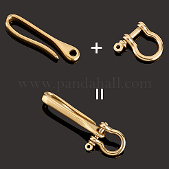 U-Shaped Brass Key Hook Shanckle Clasps&nbsp;KK-PH0004-97B