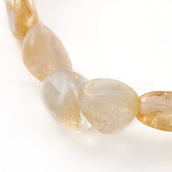 Natural Citrine(Dyed & Heated) Beads Stretch Bracelets&nbsp;BJEW-JB05879-01