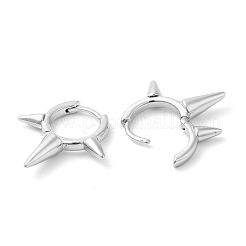 Rack Plating Brass Spike Hoop Earrings for Women&nbsp;EJEW-D059-19P