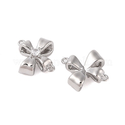 Brass Pave Clear Glass Connector Charms&nbsp;KK-N254-58P